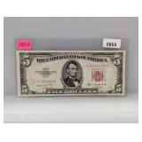 1953-B Red Seal $5 US Note