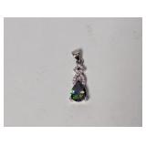 .925 Sterling Diamond/Multi-Colored Stone Pendant