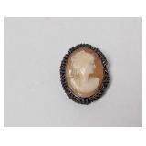 .925 Sterling Cameo Brooch