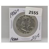 1952-D 90% Silv Franklin Half $1 Dollar