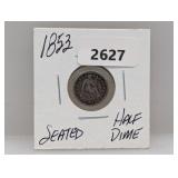 1853 90% Silv Seated Half Dime