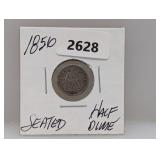 1856 90% Silv Seated Half Dime