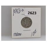 1943-D 90% Silv Mercury Dime