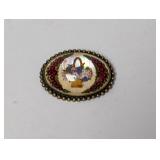 Flower Basket Costume Brooch