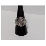 .925 Sterling Silver Marcasite Ring Sz 9.5