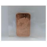 1oz .999 Copper Liberty Bar
