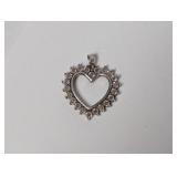 .925 Sterling Diamond Heart Pendant