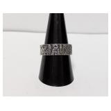 .925 Sterling Engraved Narrative Band Sz 10