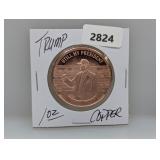 1oz .999 Copper Trump Round