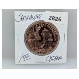 1oz .999 Copper Jackalope Round