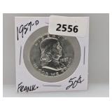 1957-D 90% Silv Franklin Half $1 Dollar