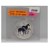 2014 1oz .999 Silv Australia Yr of the Horse $1