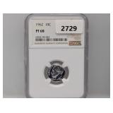 NGC 1962 PF68 90% Silv Roos Dime
