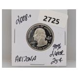 2008-S 90% Silv AZ Quarter