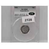 CAC 1955 MS65 90% Silv Roos Dime