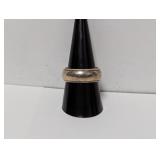 .925 Sterl 9G Wedding Band Sz 9.5