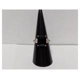.925 Sterl Black Stone Ring Sz 7