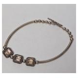 8" .925 Sterl Peach Stone Bracelet