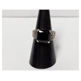 .25 Sterl Square Stone Ring Sz 8