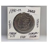 Rare 1890-CC 90% Silver Morgan $1 Dollar