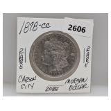 Rare 1878-CC 90% Silv Morgan $1 Dollar