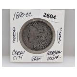 Rare 1890-CC 90% Silver Morgan $1 Dollar
