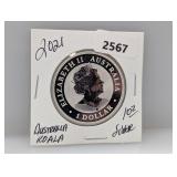 2021 1oz .999 Silv Australia Koala $1