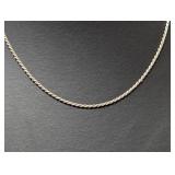 18" .925 Sterl Twisted Rope Chain Necklace