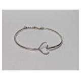 .925 Sterl Diamond Heart Bracelet