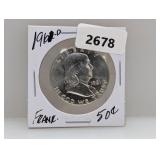 1961-D 90% silv Franklin Half $1 Dollar