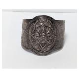 .925 Sterl Aztec Calendar Cuff Bracelet
