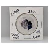 2018 1oz .999 Silv Thor Tuvalu