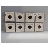 (8) 1909 VDB Wheat Cents