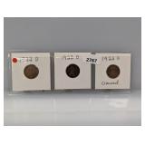 (3) 1922-D Wheat Cents
