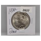 1922 90% Silv Peace $1 Dollar