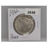 1922 90% Silv Peace $1 Dollar
