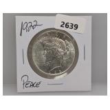1922 90% Silv Peace $1 Dollar