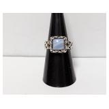 .925 Sterl 8.1G Bezel Set Stone Ring Sz 7