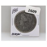 1881 90% Silv Morgan $1 Dollar