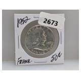 1952 90% Silv Franklin Half $1 Dollar