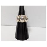 .925 Sterl Bold Sculptural Domed Ring Sz 5