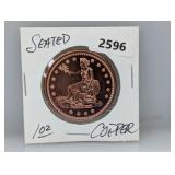 1oz .999 Copper Seated Round