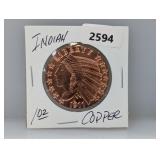 1oz .999 Copper Indian Round