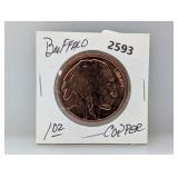 1oz .999 Copper Buffalo Round