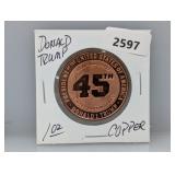 1oz .999 Copper Trump Round