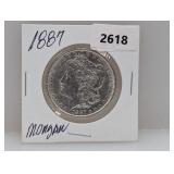 1887 90% Silv Morgan $1 Dollar
