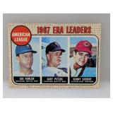 1968 Topps Baseball 1967 AL ERA LEADERS 8 Stain