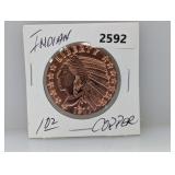 1oz .999 Copper Indian Round