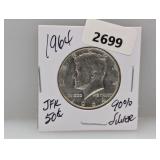 1964 90% Silv JFK Half $1 Dollar