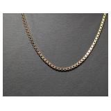 22" Vermeil/.925 Sterl Box Chain Necklace